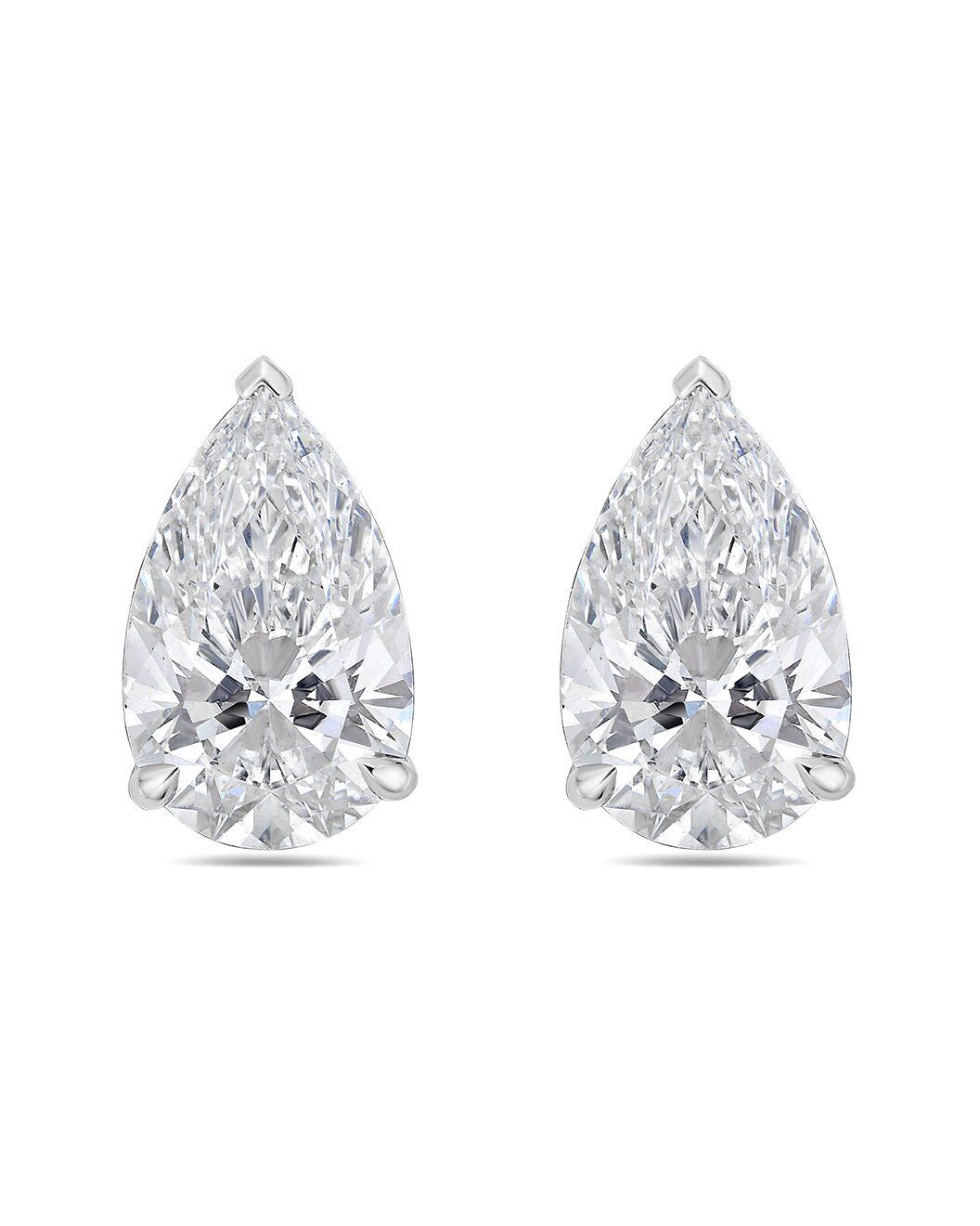 Pear Martini Stud Earrings, Lab-Grown Diamond in 18K Gold