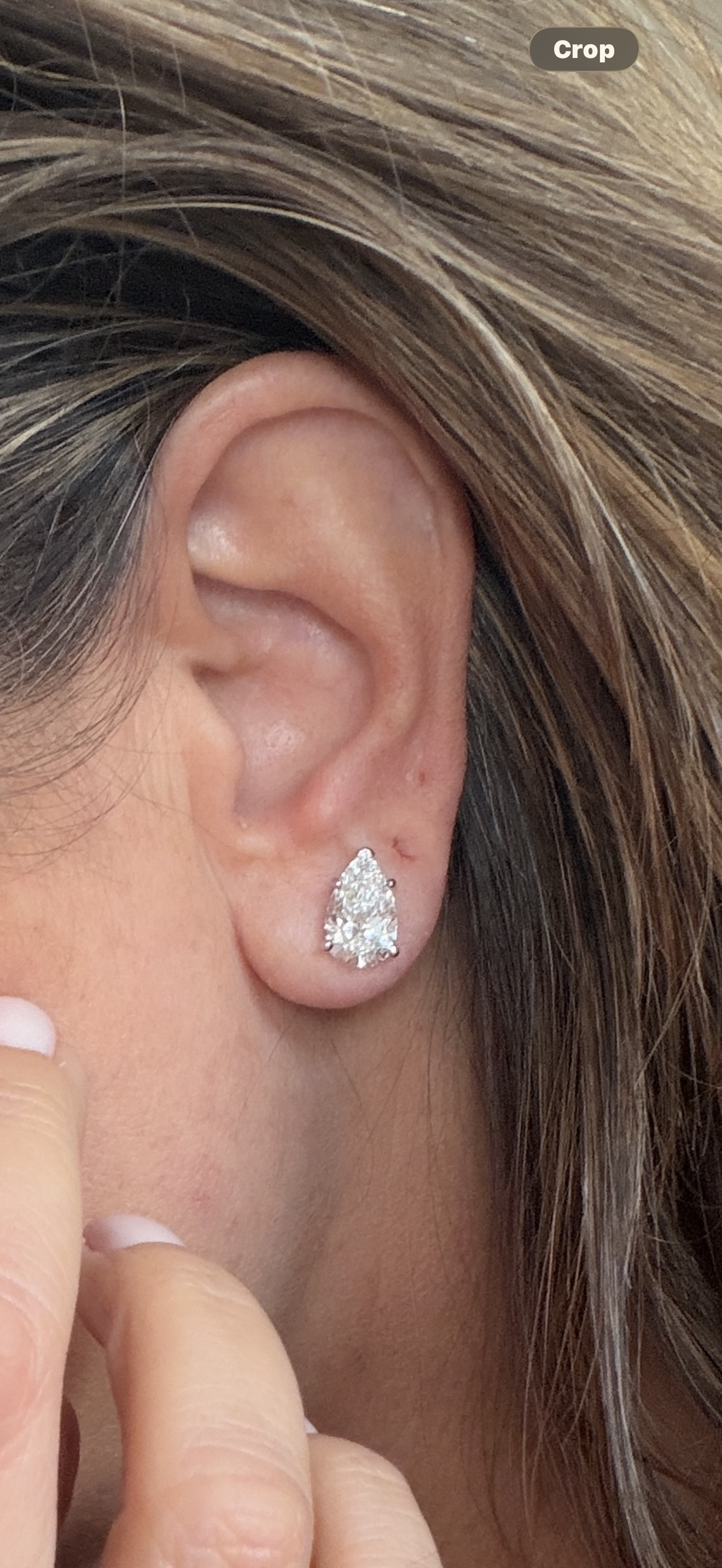 Pear Martini Stud Earrings, Lab-Grown Diamond in 18K Gold