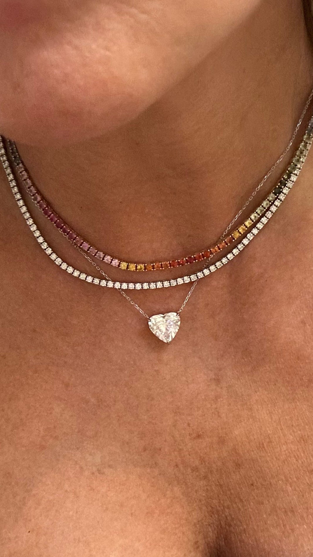 Heart Solitaire Necklace, Lab-Grown Diamond in 18K Gold