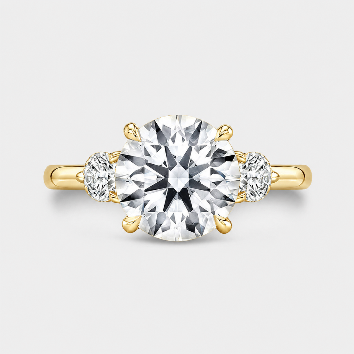 Round Trilogy Ring, Lab-Grown Diamond in 18K Gold