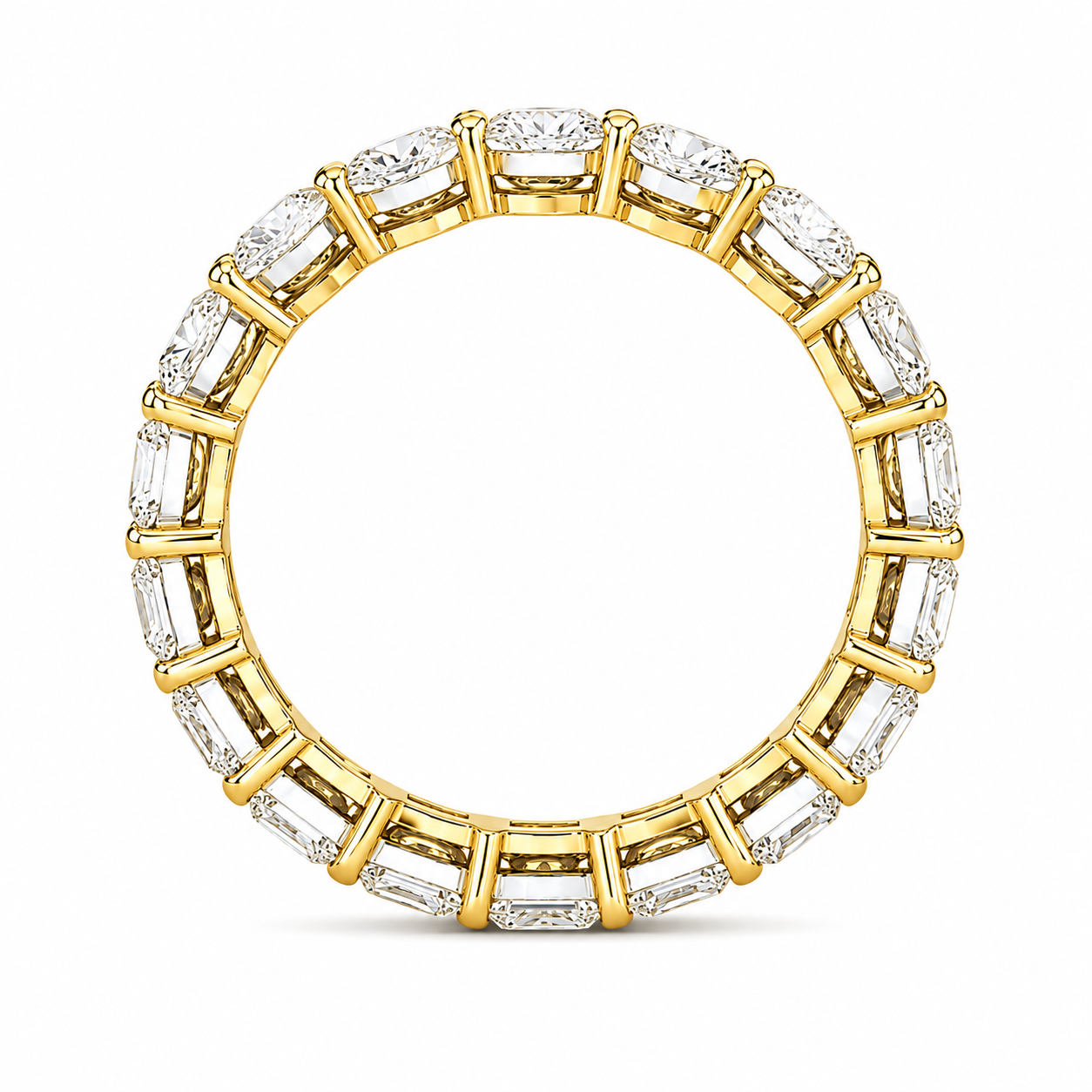 Oval and Emerald Eternity Band, Lab-Grown Diamond in 18K Gold