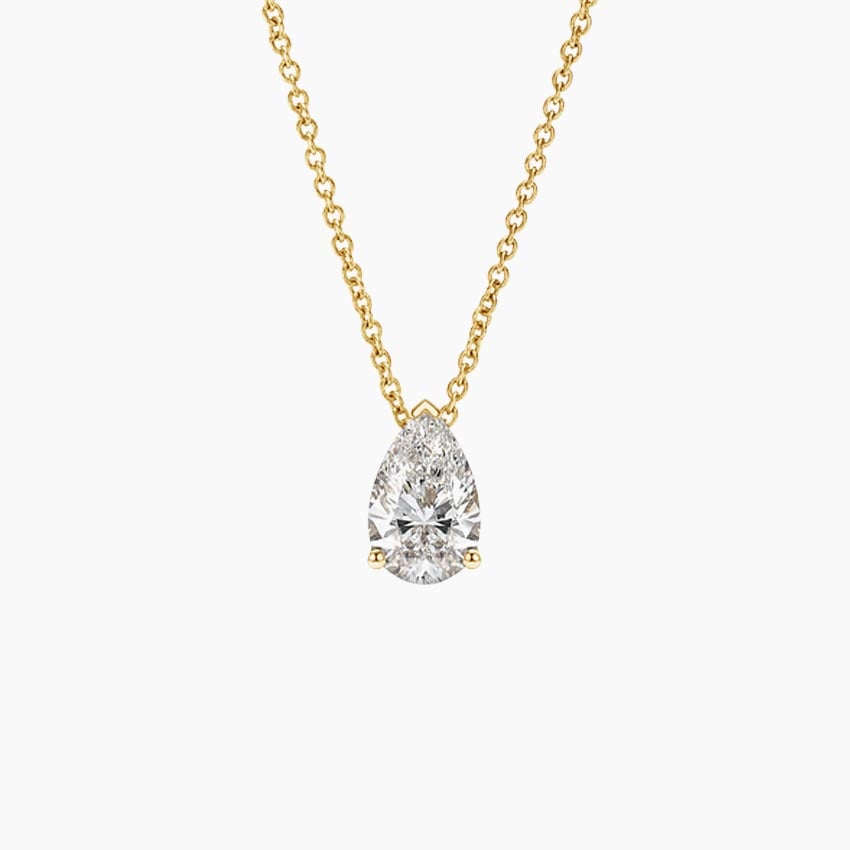 Pear Solitaire Pendant Necklace