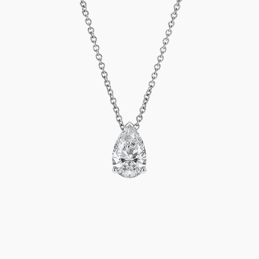 Pear Solitaire Pendant Necklace