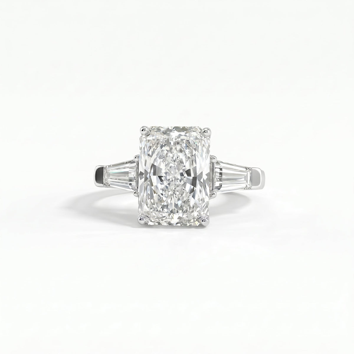Radiant Baguette Trilogy Ring in 18K white gold, lab-grown diamond