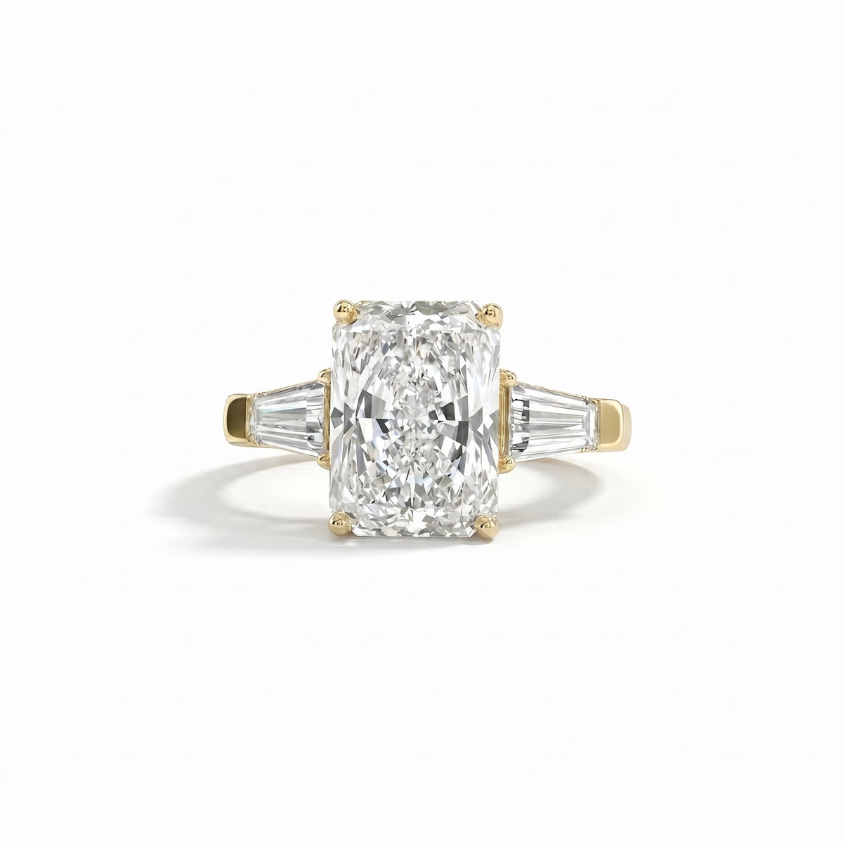 Radiant Baguette Trilogy Ring in 18K yellow gold, lab-grown diamond