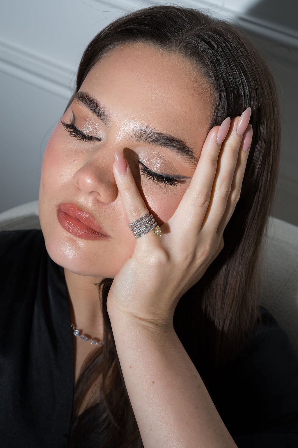 Stellar Gems bespoke lab-grown diamond earring, necklace and ring commission