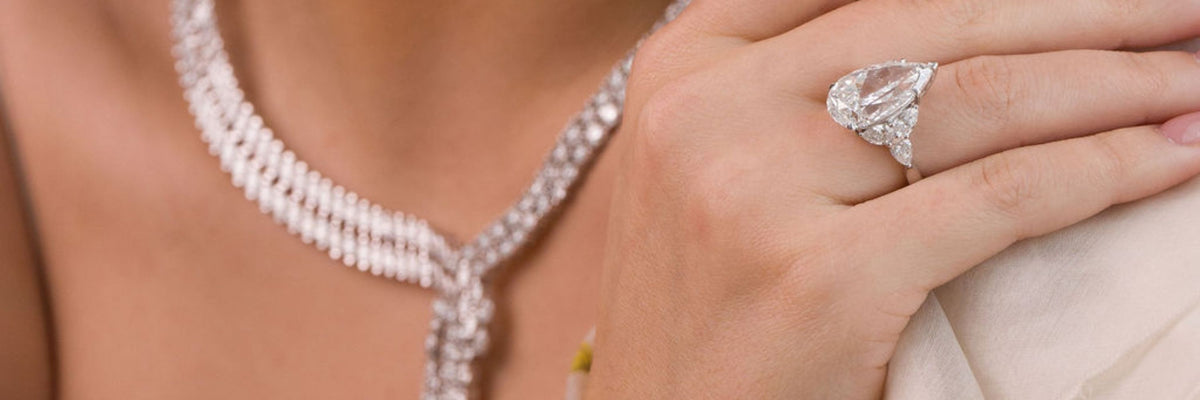 Stellar Gems lab-grown diamond necklace and bracelet suite, all jewelry banner