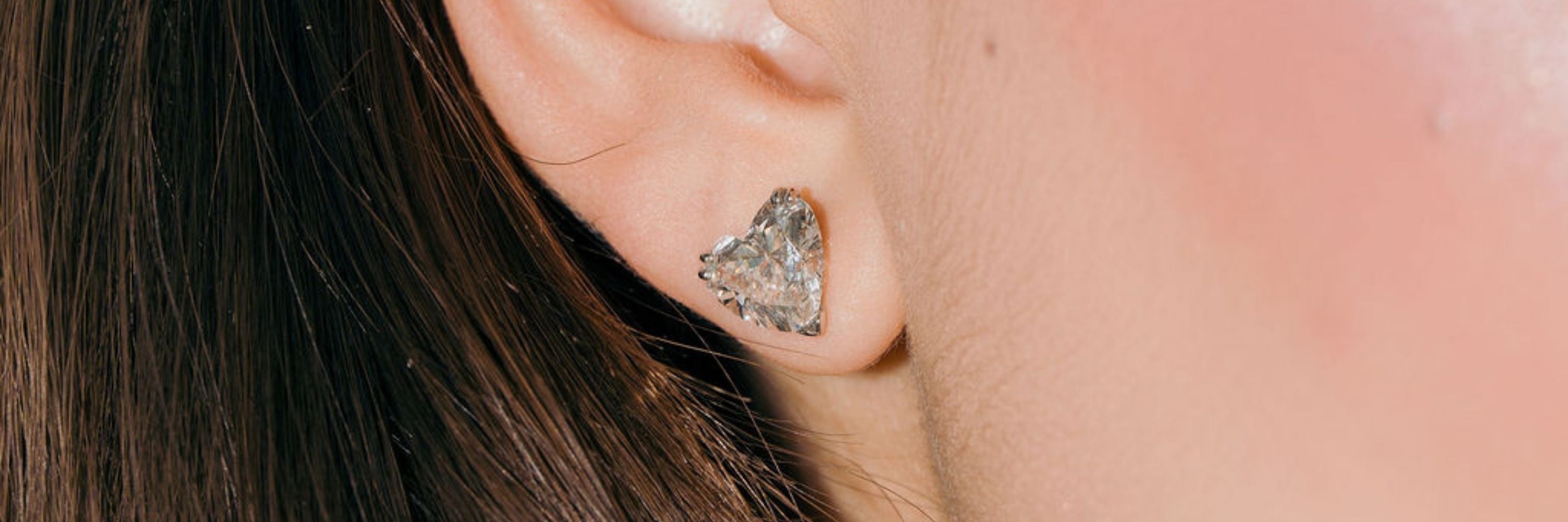 Stellar Gems lab-grown heart-shaped diamond stud earring collection banner