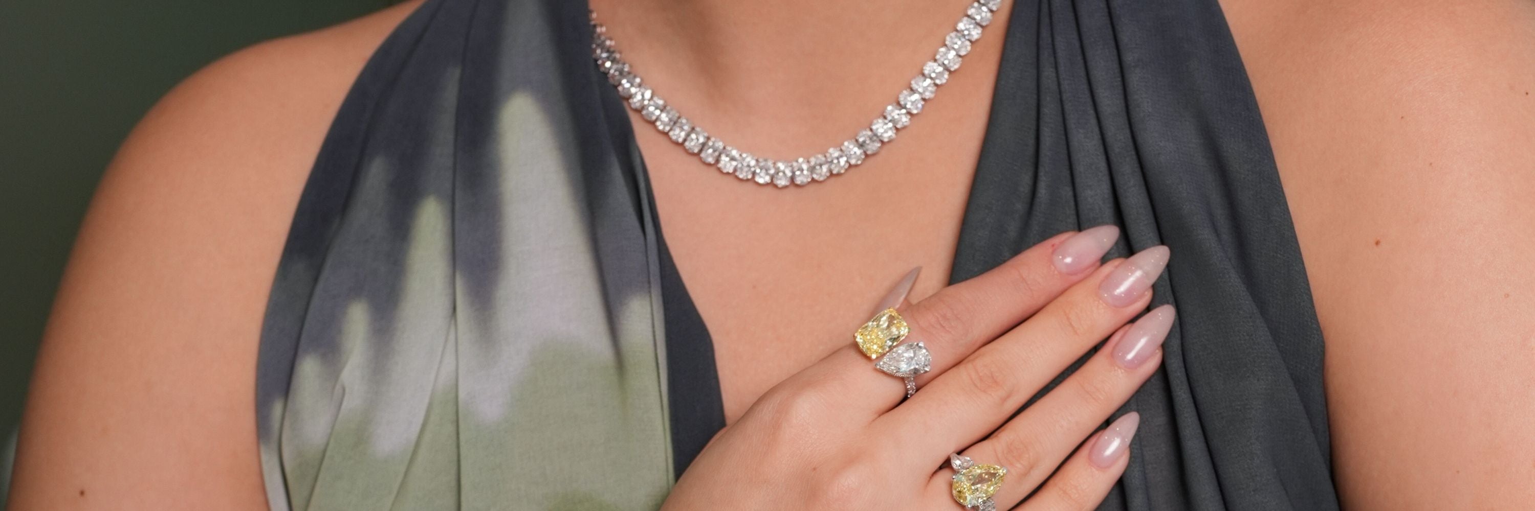 Stellar Gems lab-grown diamond tennis necklace collection banner