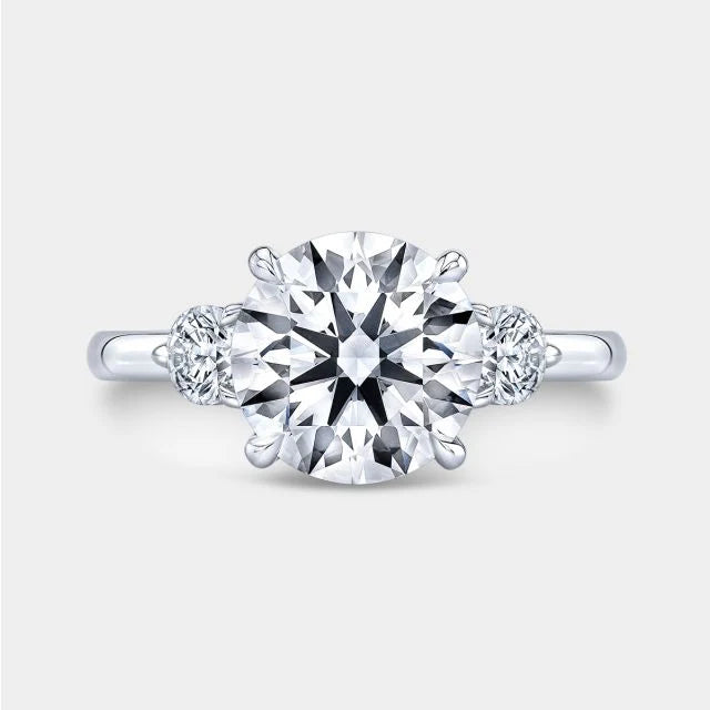 Round Trilogy Ring, Lab-Grown Diamond in 18K Gold