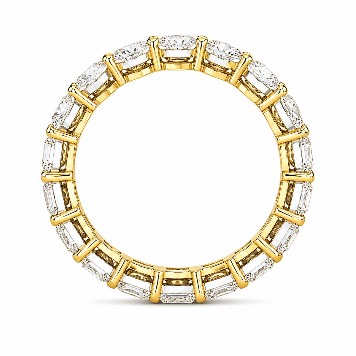Oval and Emerald Eternity Band, Lab-Grown Diamond in 18K Gold