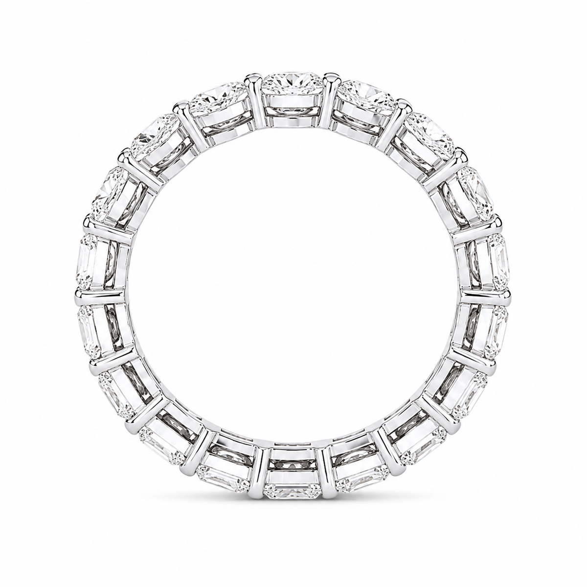 Oval and Emerald Eternity Band, Lab-Grown Diamond in 18K Gold