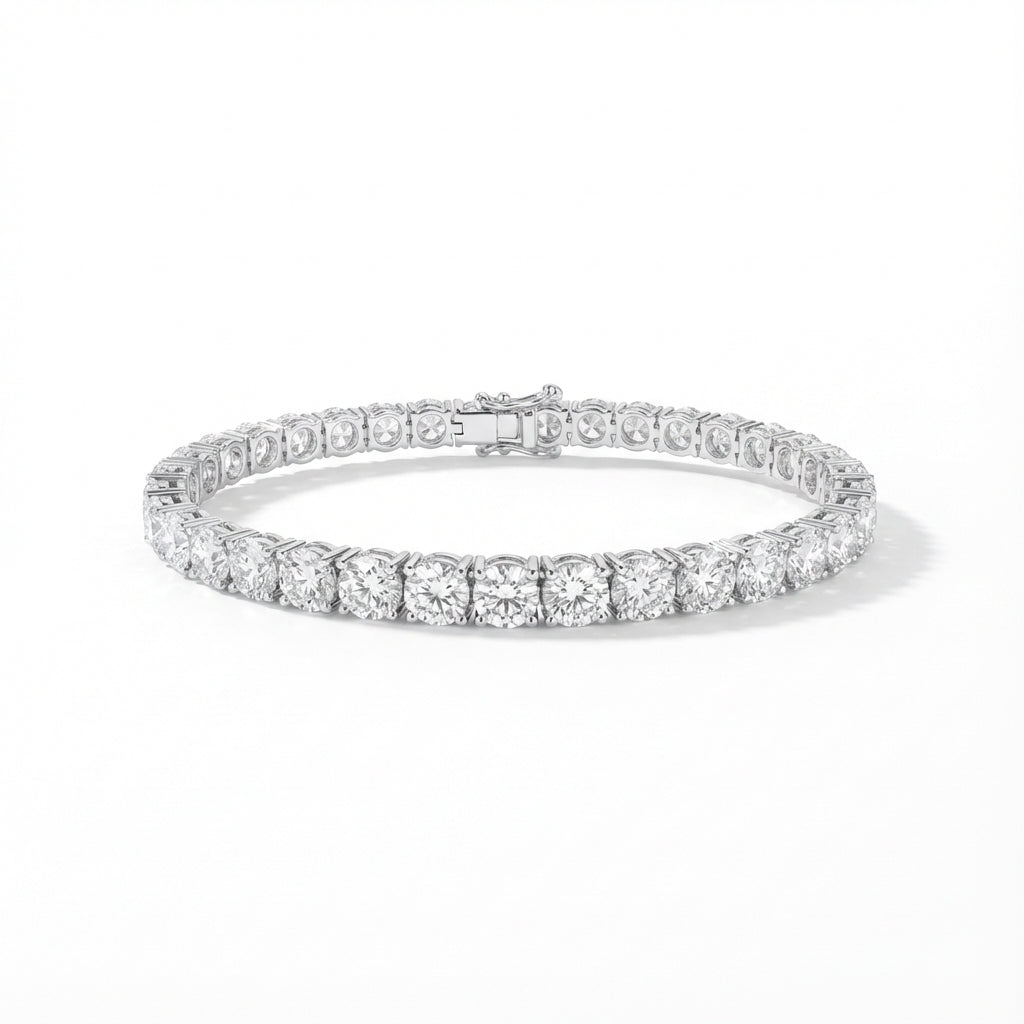 Round Tennis Bracelet in 18K white gold, lab-grown diamond