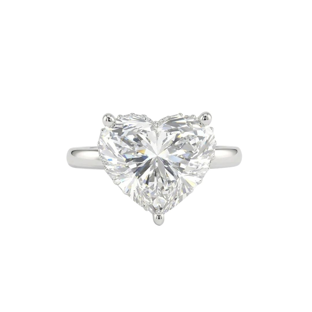 Heart Hidden Halo Ring in 18K white gold, lab-grown diamond