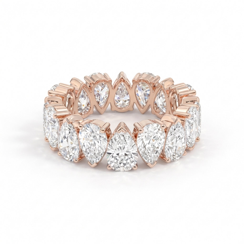 East-West Pear Eternity Band in 18K rose gold, lab-grown diamond