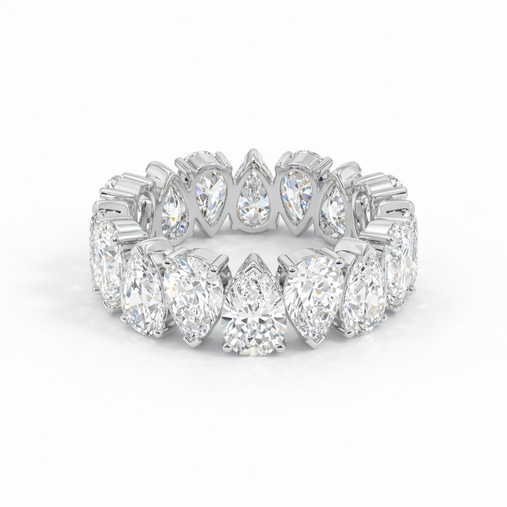 East-West Pear Eternity Band in 18K white gold, lab-grown diamond