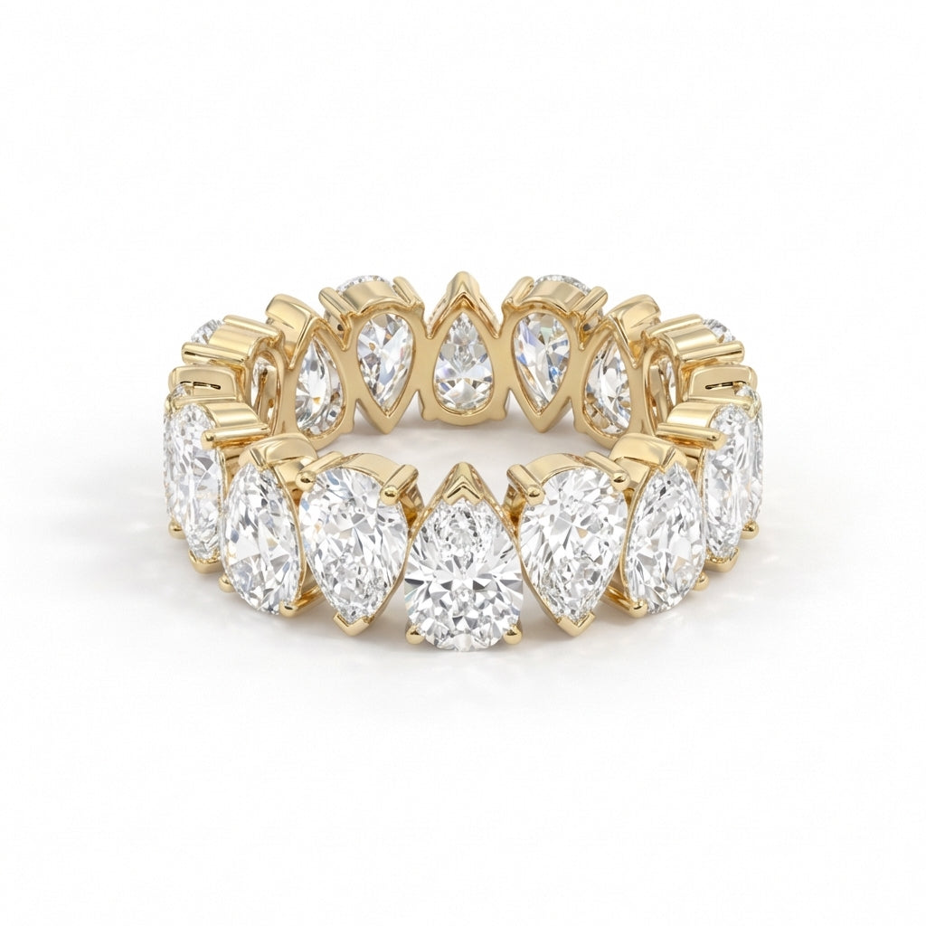East-West Pear Eternity Band in 18K yellow gold, lab-grown diamond