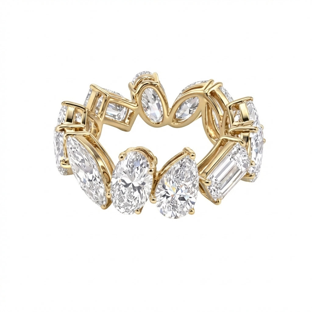 Mix-Shape Eternity Band in 18K yellow gold, lab-grown diamond