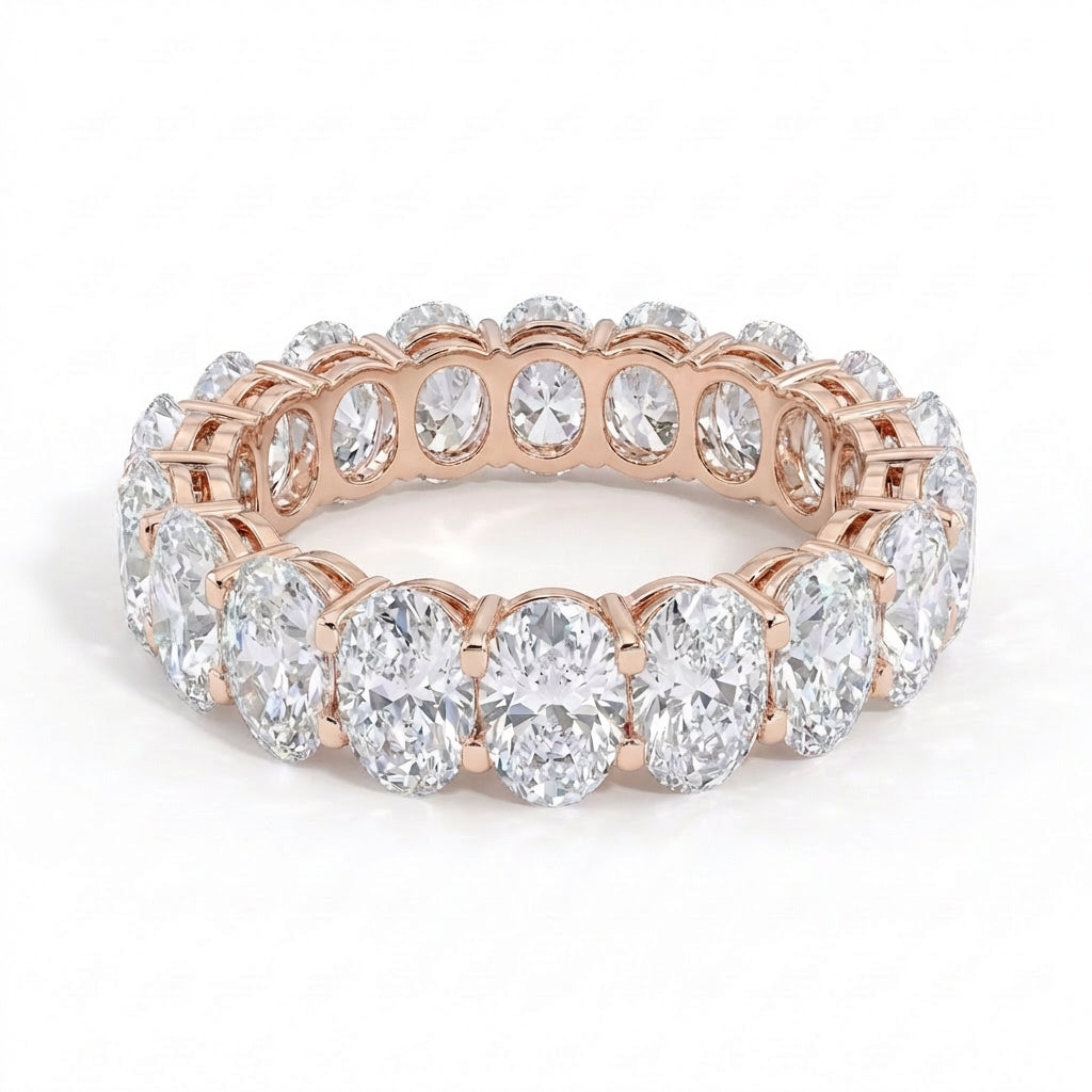 Oval Eternity Band in 18K rose gold, lab-grown diamond