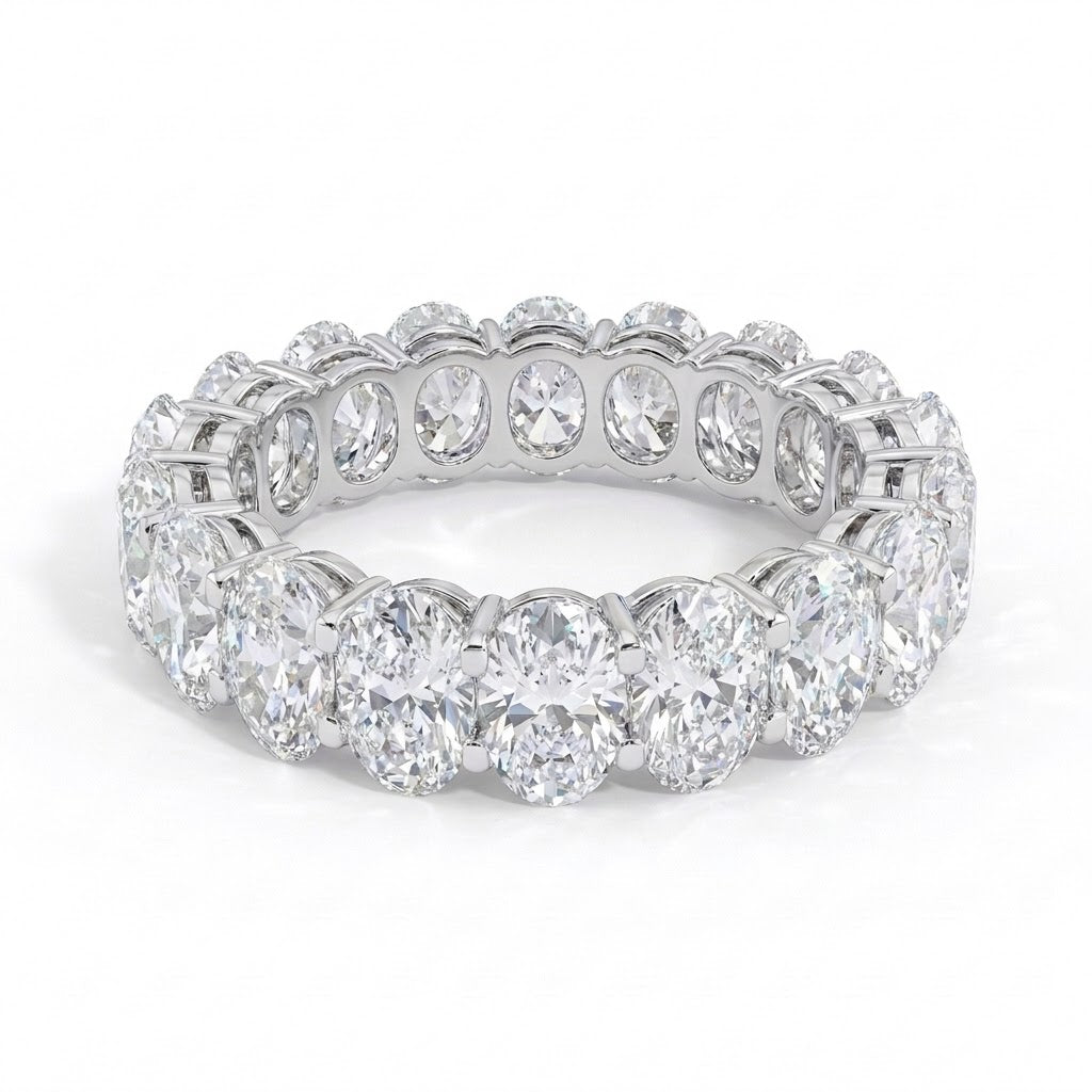Oval Eternity Band in 18K white gold, lab-grown diamond