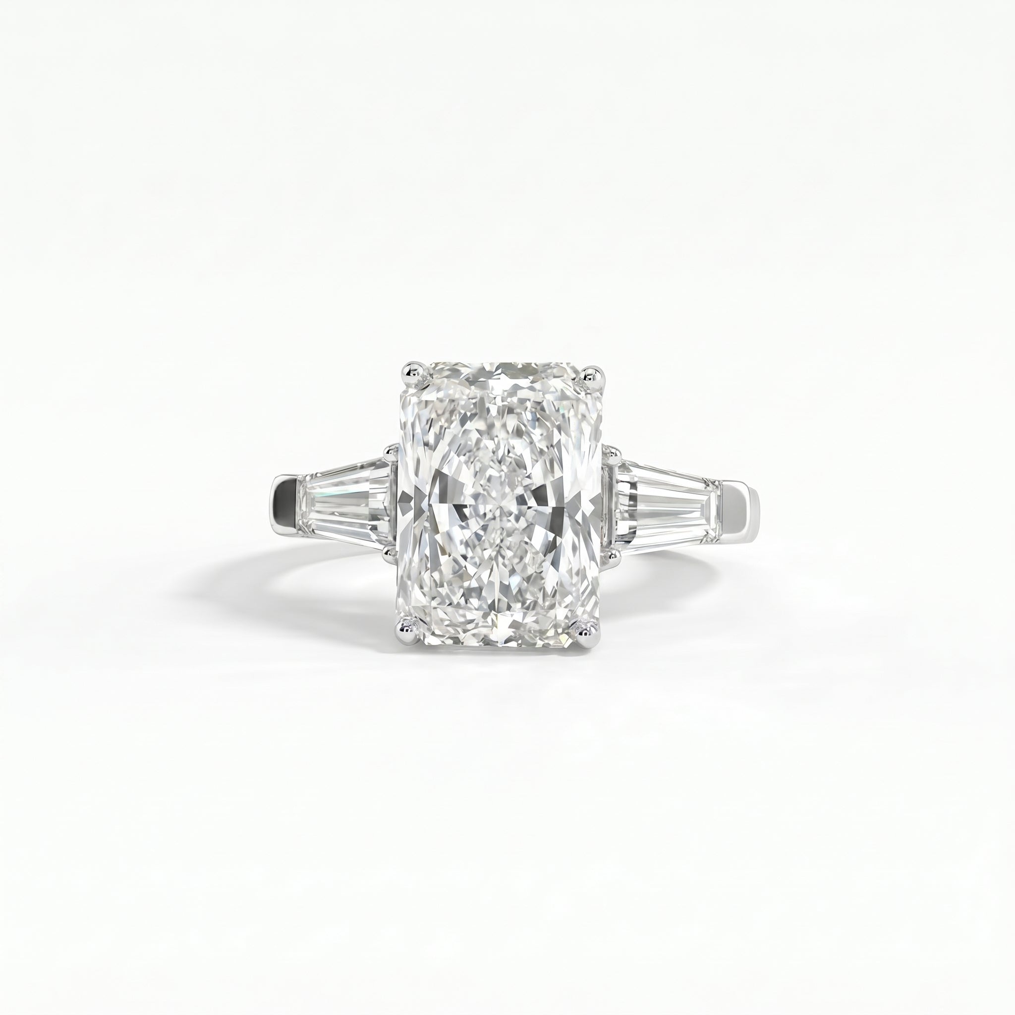 Radiant Baguette Trilogy Ring in 18K white gold, lab-grown diamond