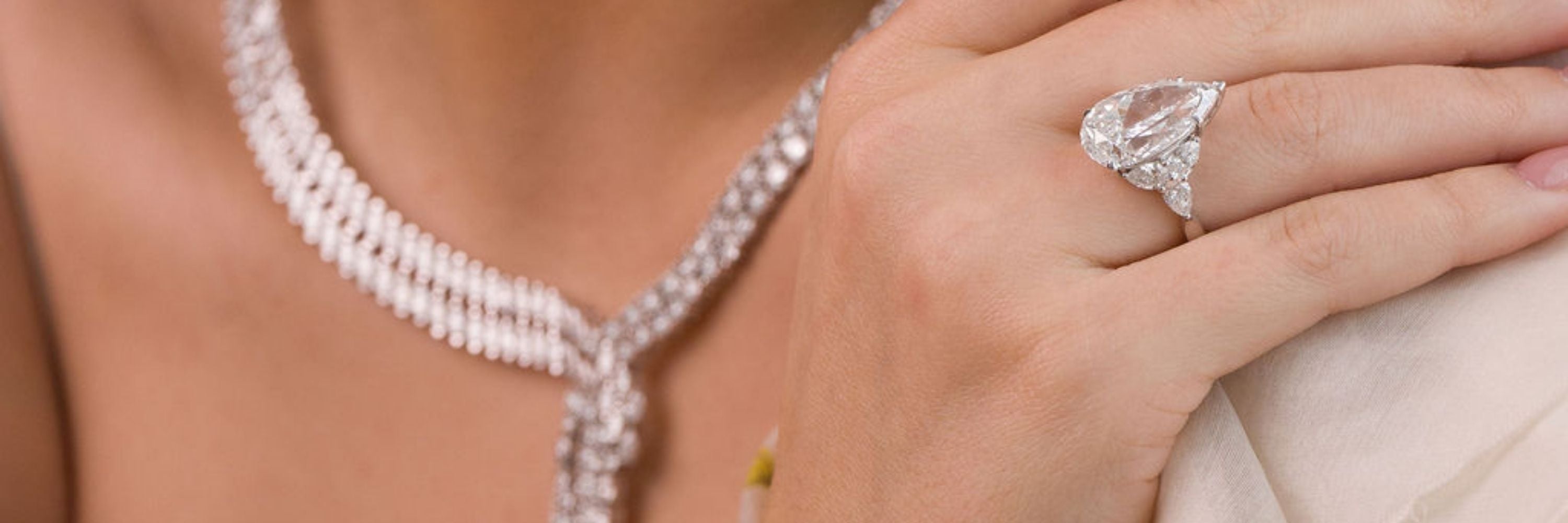 Stellar Gems lab-grown diamond necklace and bracelet suite, all jewelry banner