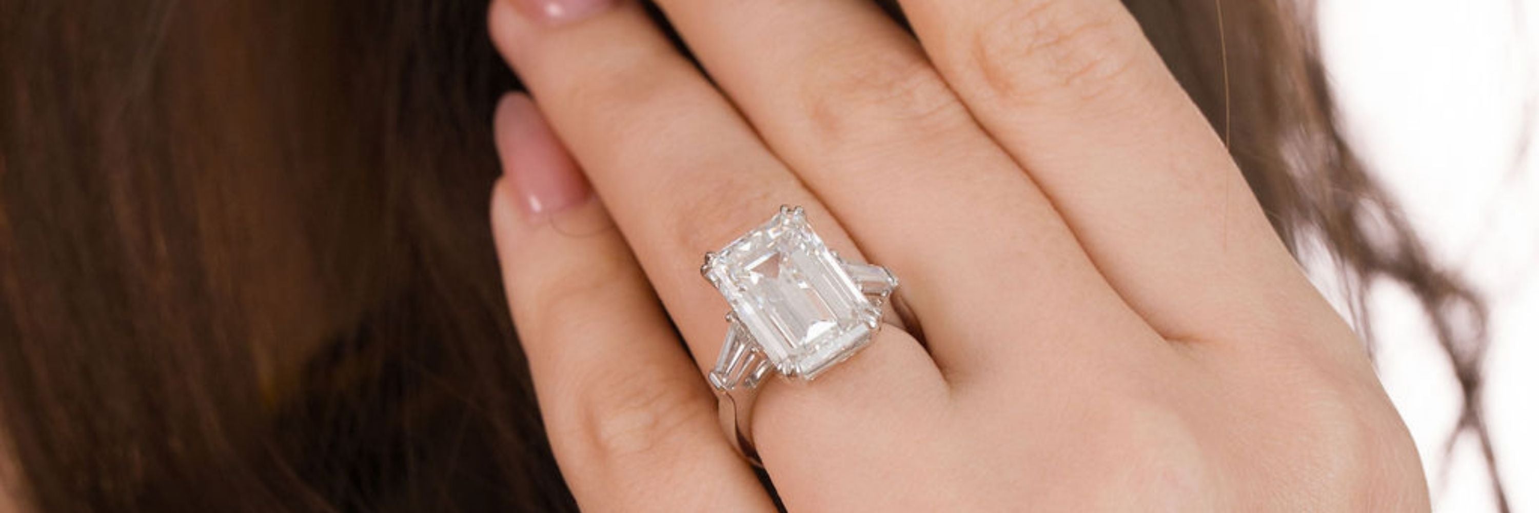 Stellar Gems lab-grown emerald-cut diamond ring collection banner