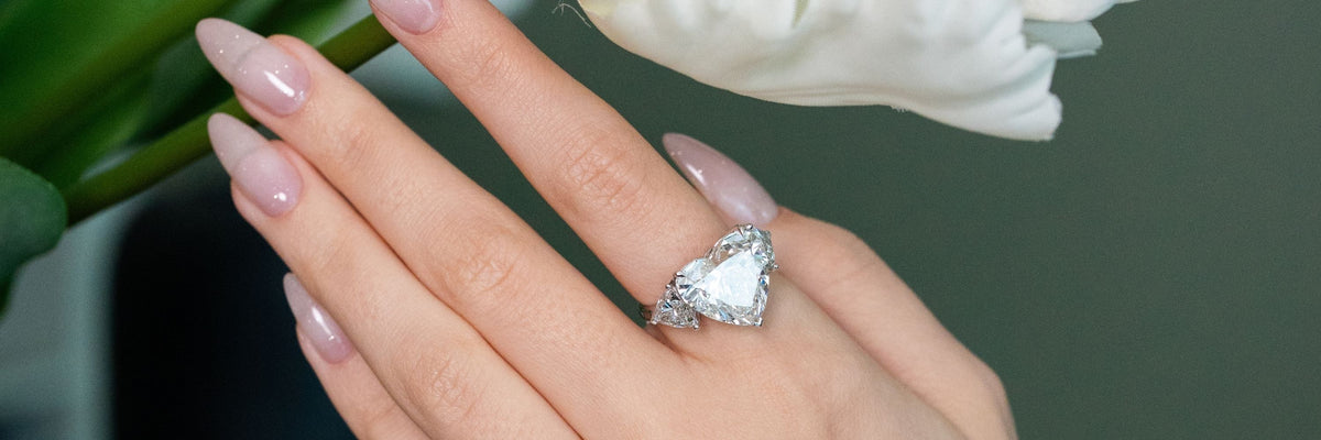 Stellar Gems lab-grown heart-shaped diamond ring collection banner