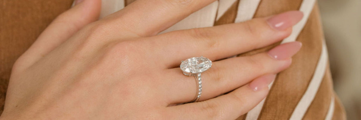 Stellar Gems lab-grown oval diamond hidden halo ring collection banner