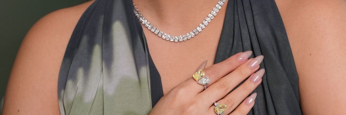 Stellar Gems lab-grown diamond tennis necklace collection banner